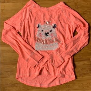 Pink Sequin Dog Long Sleeve Shirt